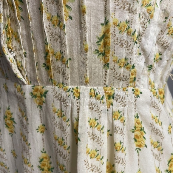 Betsey Johnson Vintage Dress Yellow Floral Prairie Black Label Size 4 - Picture 10 of 15